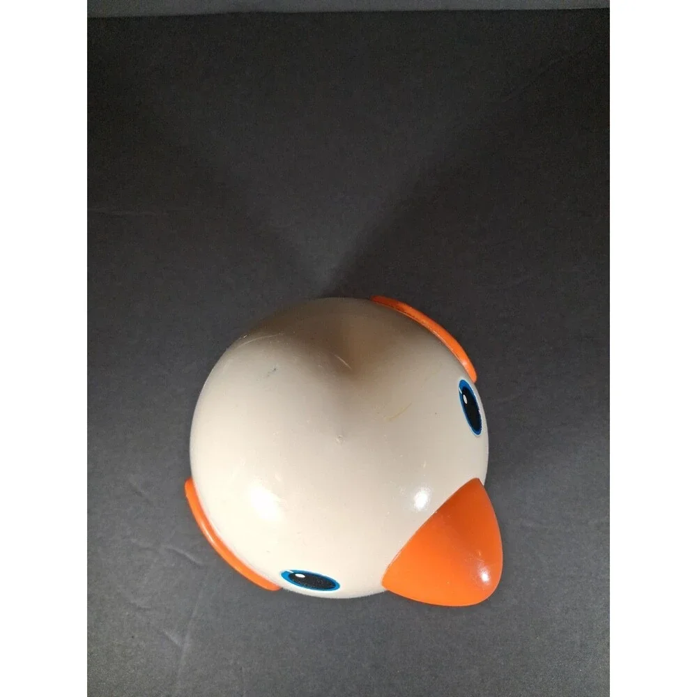 Vintage Playskool Roly Poly Chime Bird Toy Blue White Orange Bowtie Wobble